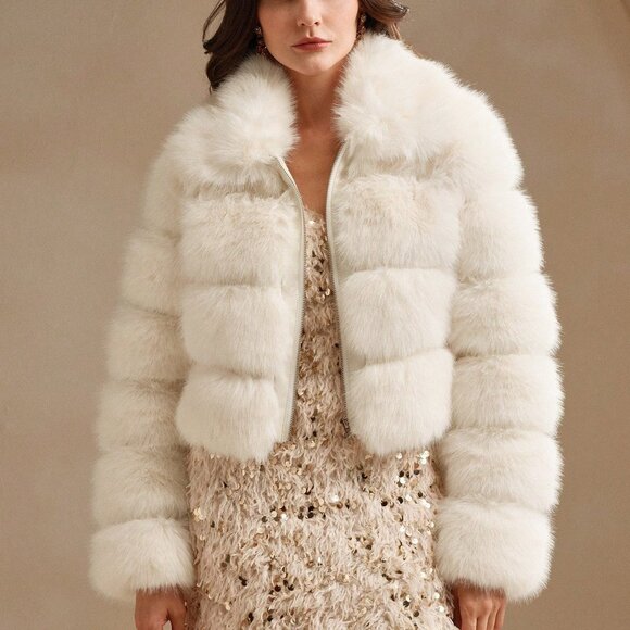 MODA ME COUTURE Jackets & Blazers - Elegant Women's Casual Faux Fur Coat